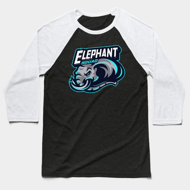 Elephant Squad Baseball T-Shirt by stephens69